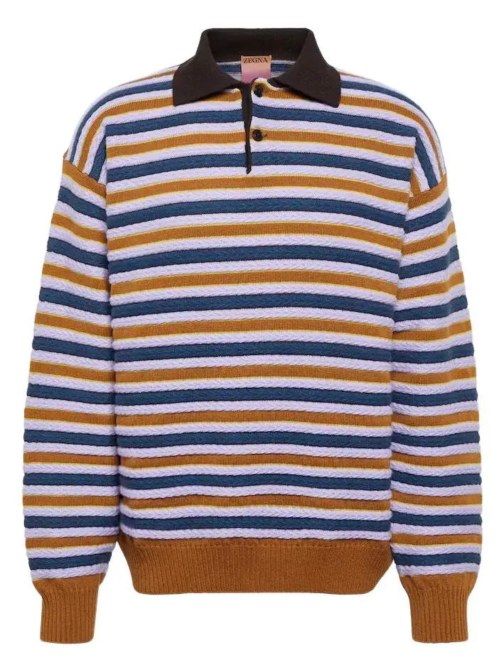 x The Elder Statesman cashmere and wool polo sweater