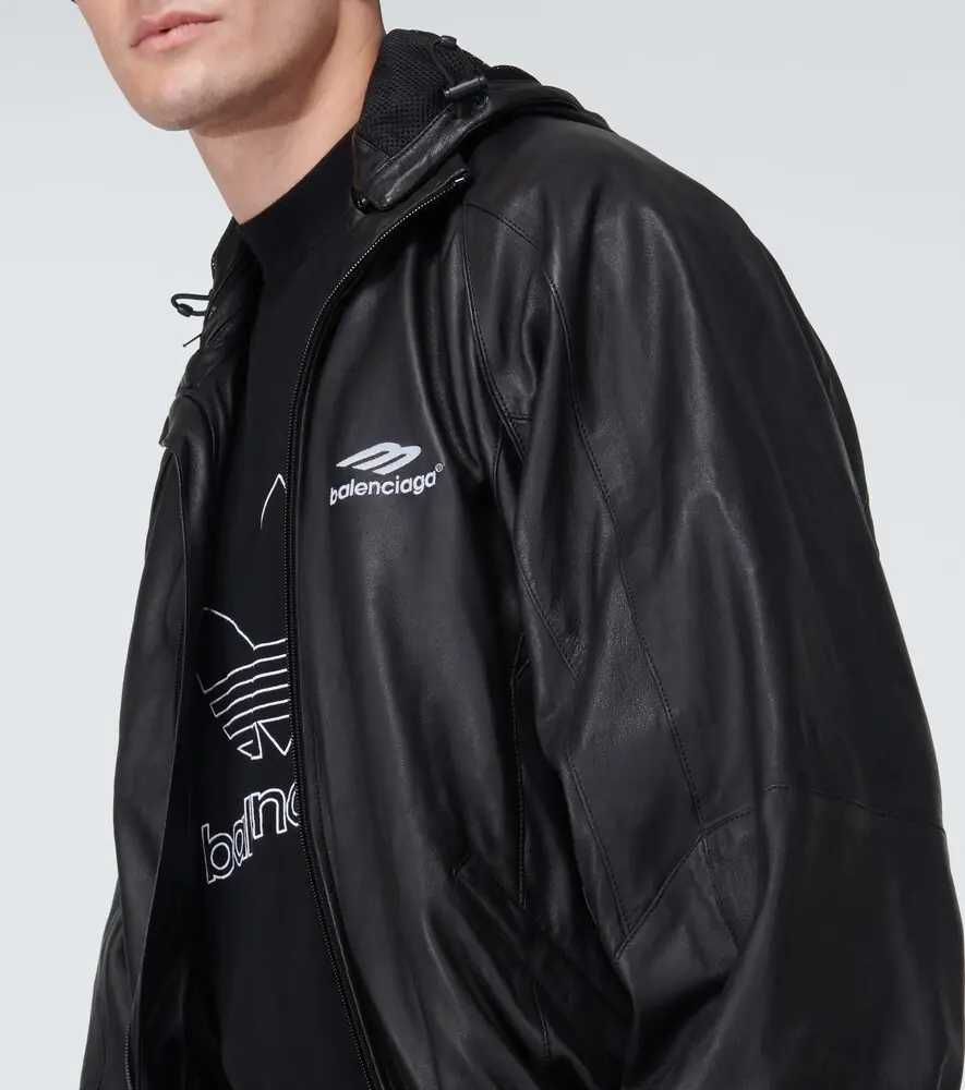 Balenciaga 3B Sports Icon leather track jacket | Thumbnail 3 Balenciaga 3B Sports Icon leather track jacket | Thumbnail 3