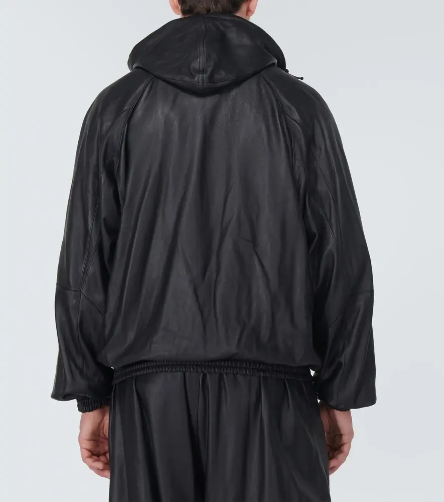Balenciaga 3B Sports Icon leather track jacket | Thumbnail 4 Balenciaga 3B Sports Icon leather track jacket | Thumbnail 4