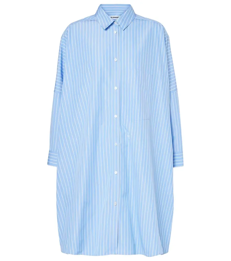 Jil Sander Striped cotton poplin shirt