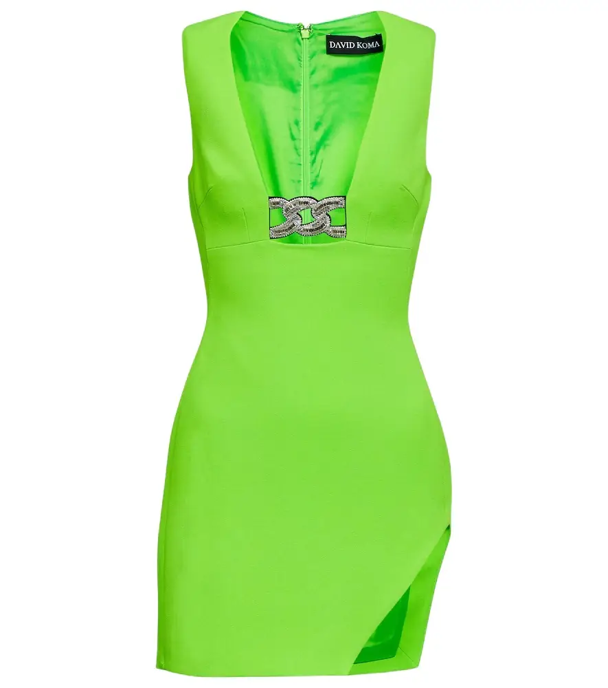 David Koma Embellished asymmetric minidress
