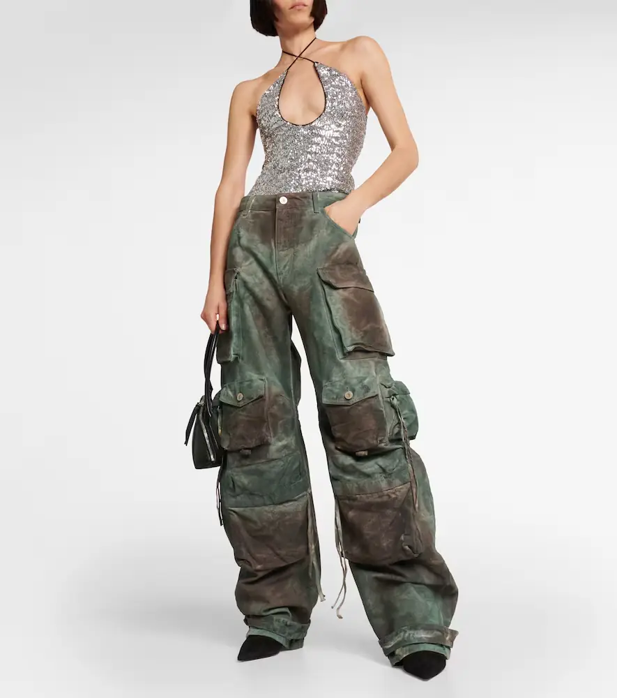 The Attico Fern oversized denim cargo pants | Thumbnail 2