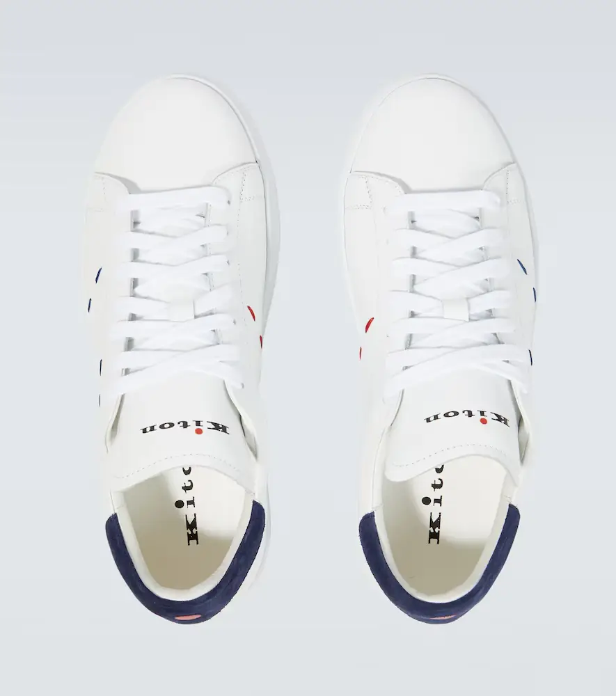 Kiton Stitched leather sneakers | Thumbnail 4