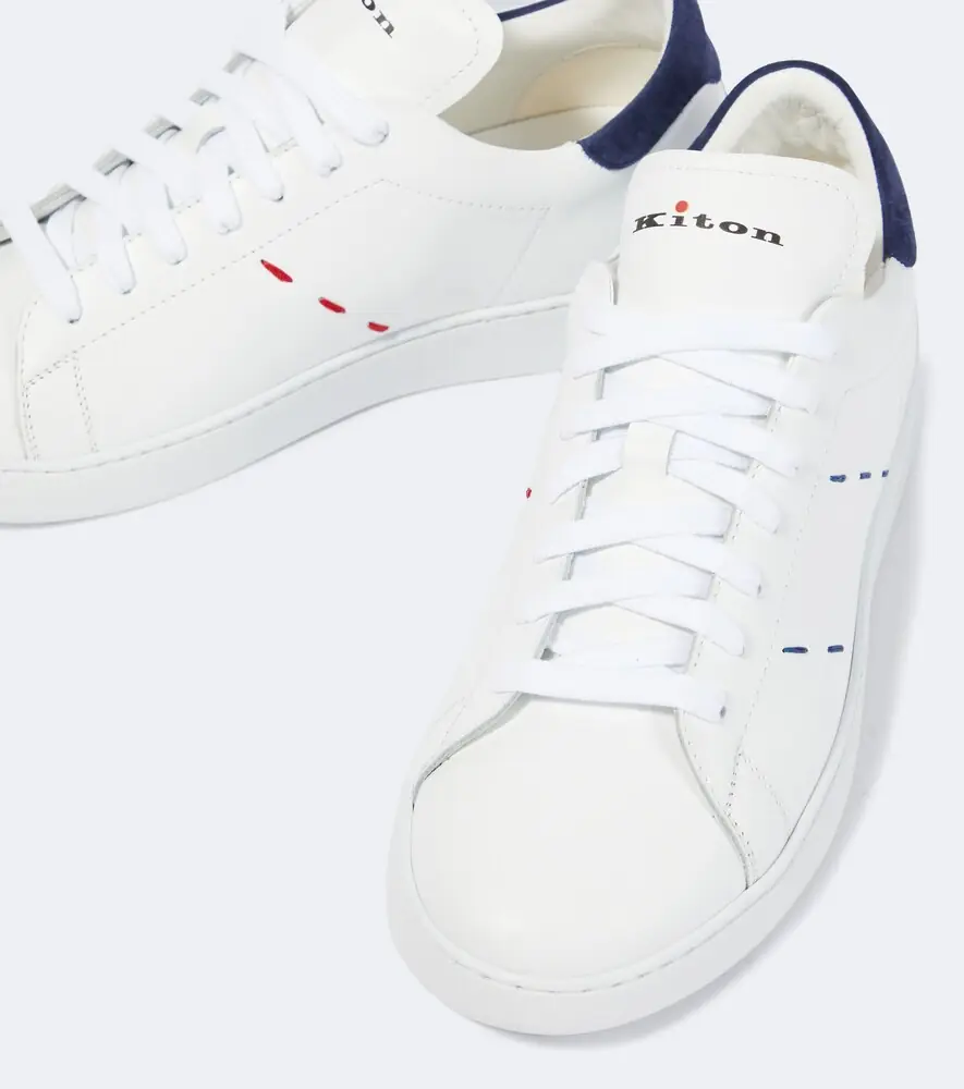 Kiton Stitched leather sneakers | Thumbnail 6