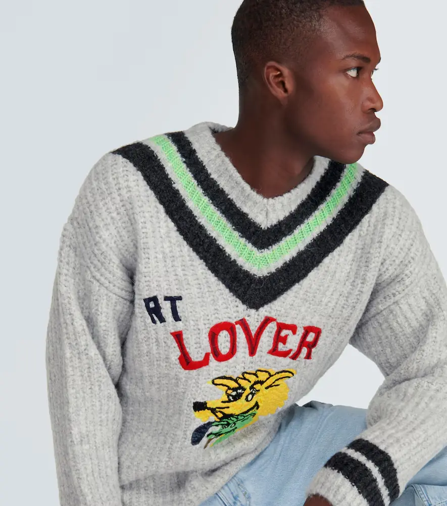 ERL Embroidered wool-blend sweater | Thumbnail 3