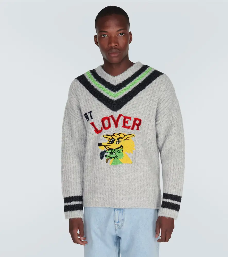 ERL Embroidered wool-blend sweater | Thumbnail 4