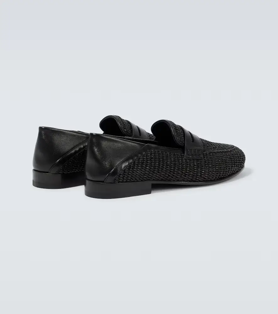 Manolo Blahnik Padstow raffia and leather loafers | Thumbnail 2