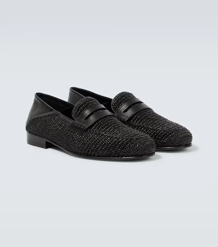 Manolo Blahnik Padstow raffia and leather loafers | Thumbnail 4