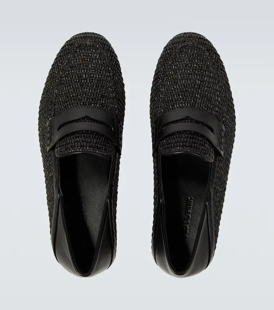 Manolo Blahnik Padstow raffia and leather loafers | Thumbnail 6