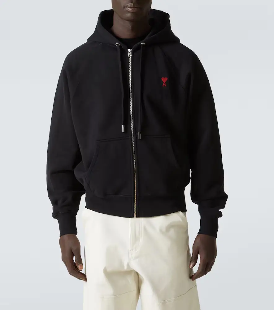 AMI PARIS Ami De Caur cotton jersey zip-up hoodie | Thumbnail 2