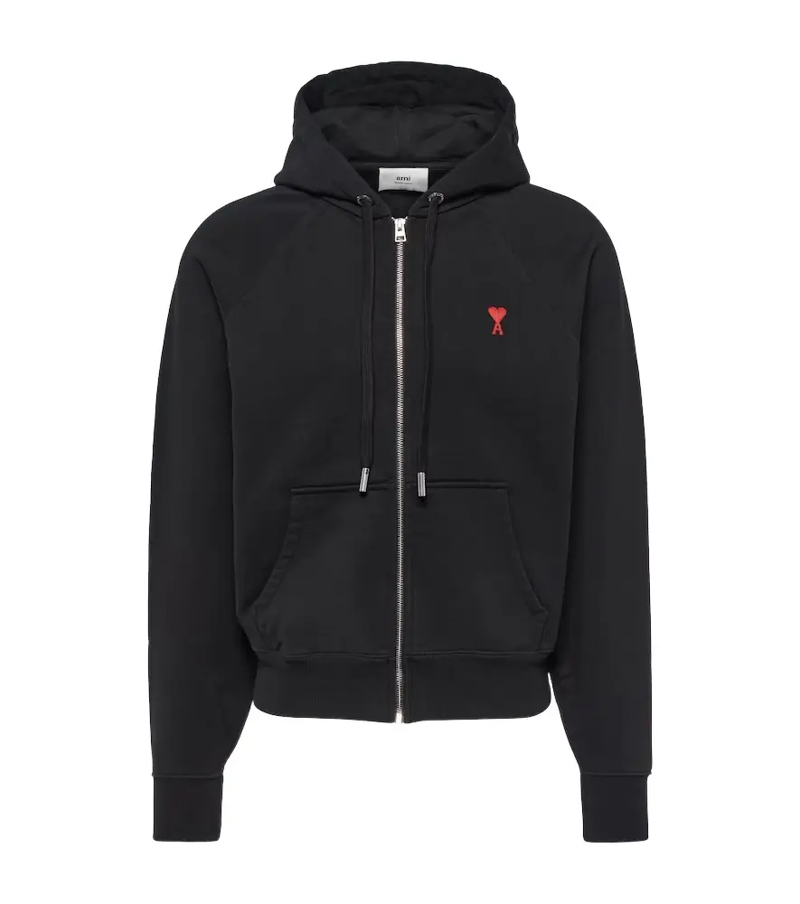 AMI PARIS Ami De Caur cotton jersey zip-up hoodie | Image 1 AMI PARIS Ami De Caur cotton jersey zip-up hoodie | Image 1