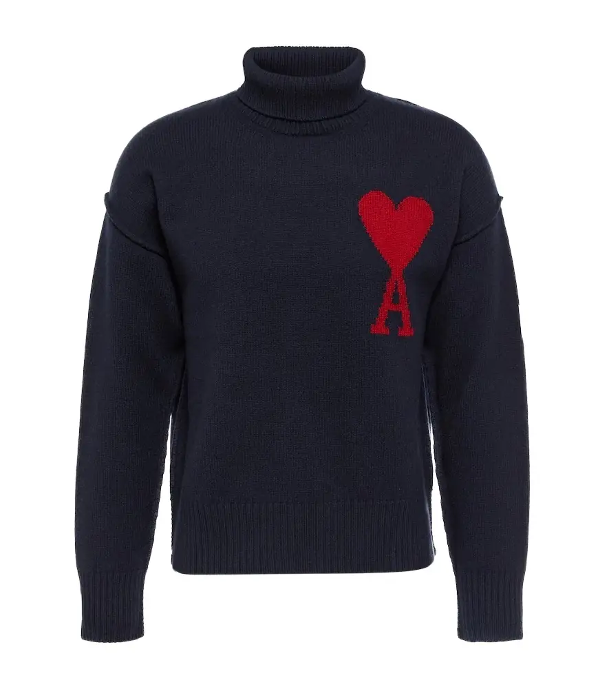 AMI PARIS Ami De Caur virgin wool turtleneck sweater