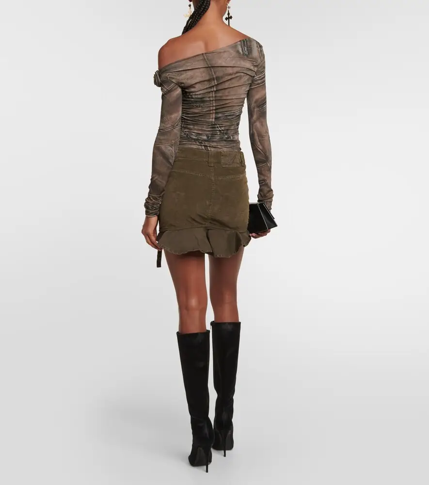 BLUMARINE Velvet cargo miniskirt | Thumbnail 4