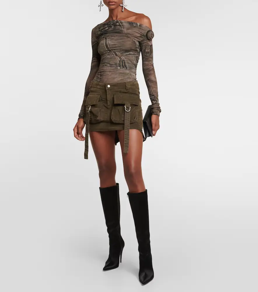 BLUMARINE Velvet cargo miniskirt | Thumbnail 5