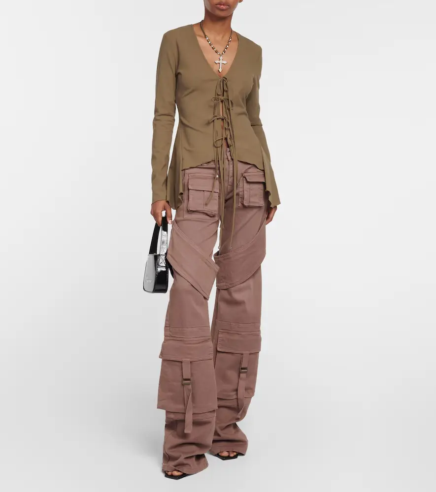 BLUMARINE Ruffled tie-front wool-blend blouse | Thumbnail 2