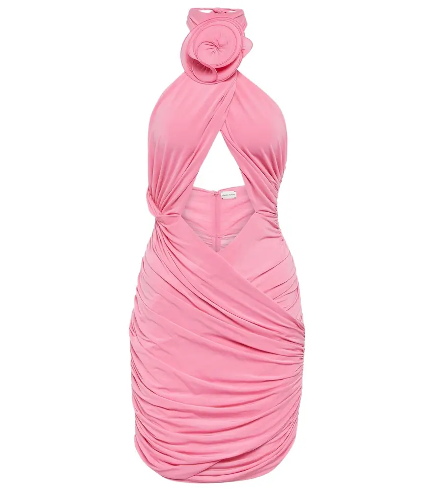 Magda Butrym Floral-appliqué silk-blend minidress