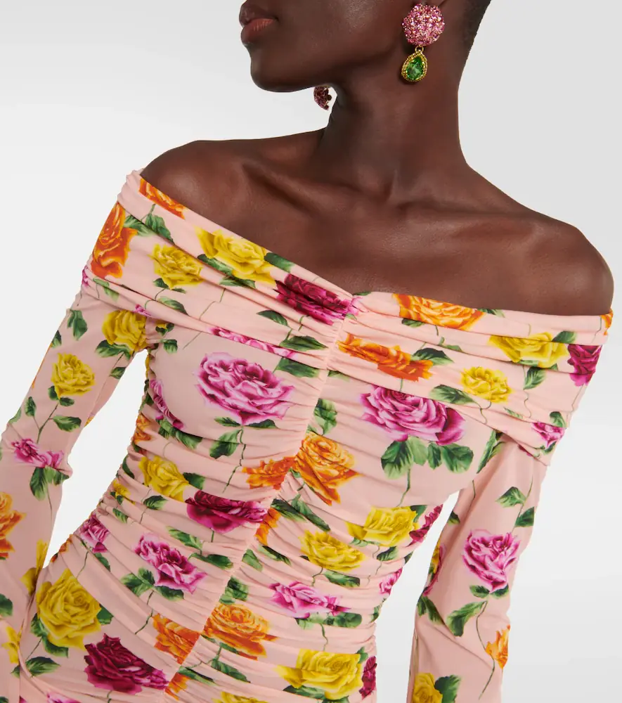 Magda Butrym Ruched off-shoulder floral minidress | Thumbnail 3