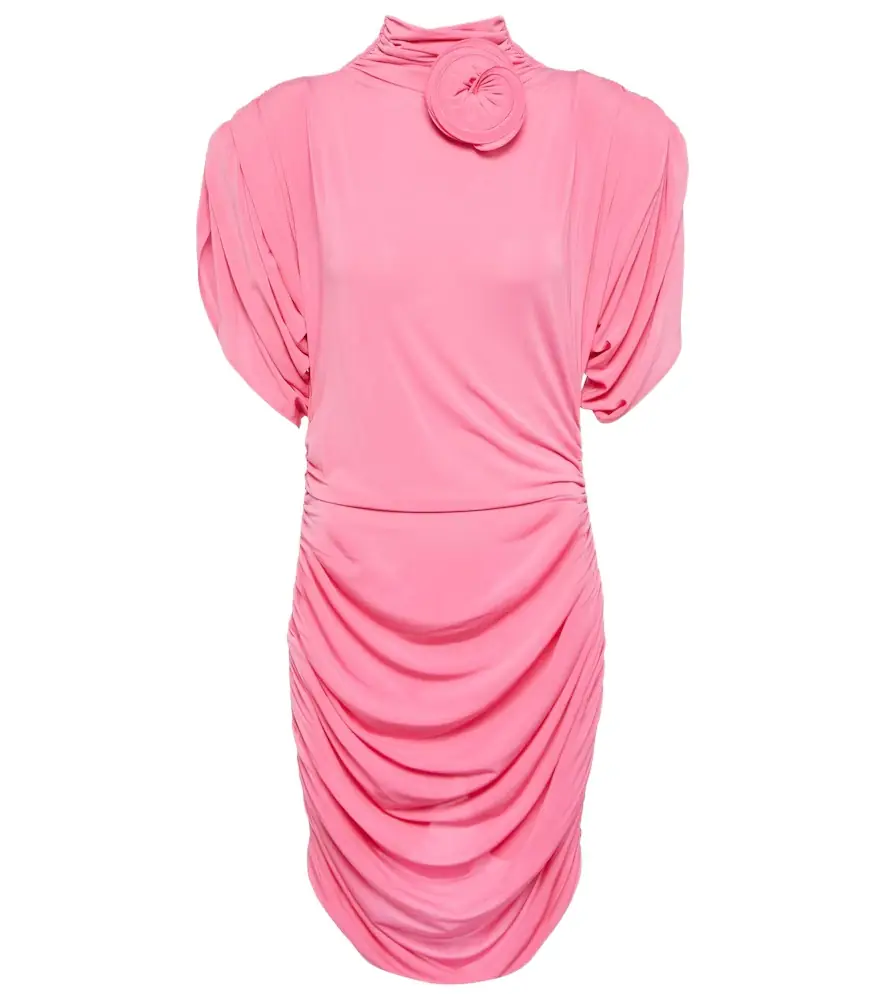 Magda Butrym Rose-appliqué ruched jersey minidress | Image 1 Magda Butrym Rose-appliqué ruched jersey minidress | Image 1