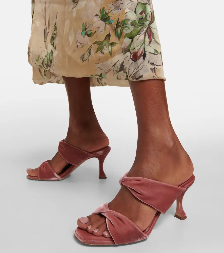 Aquazzura Twist 95 velvet mules | Thumbnail 5