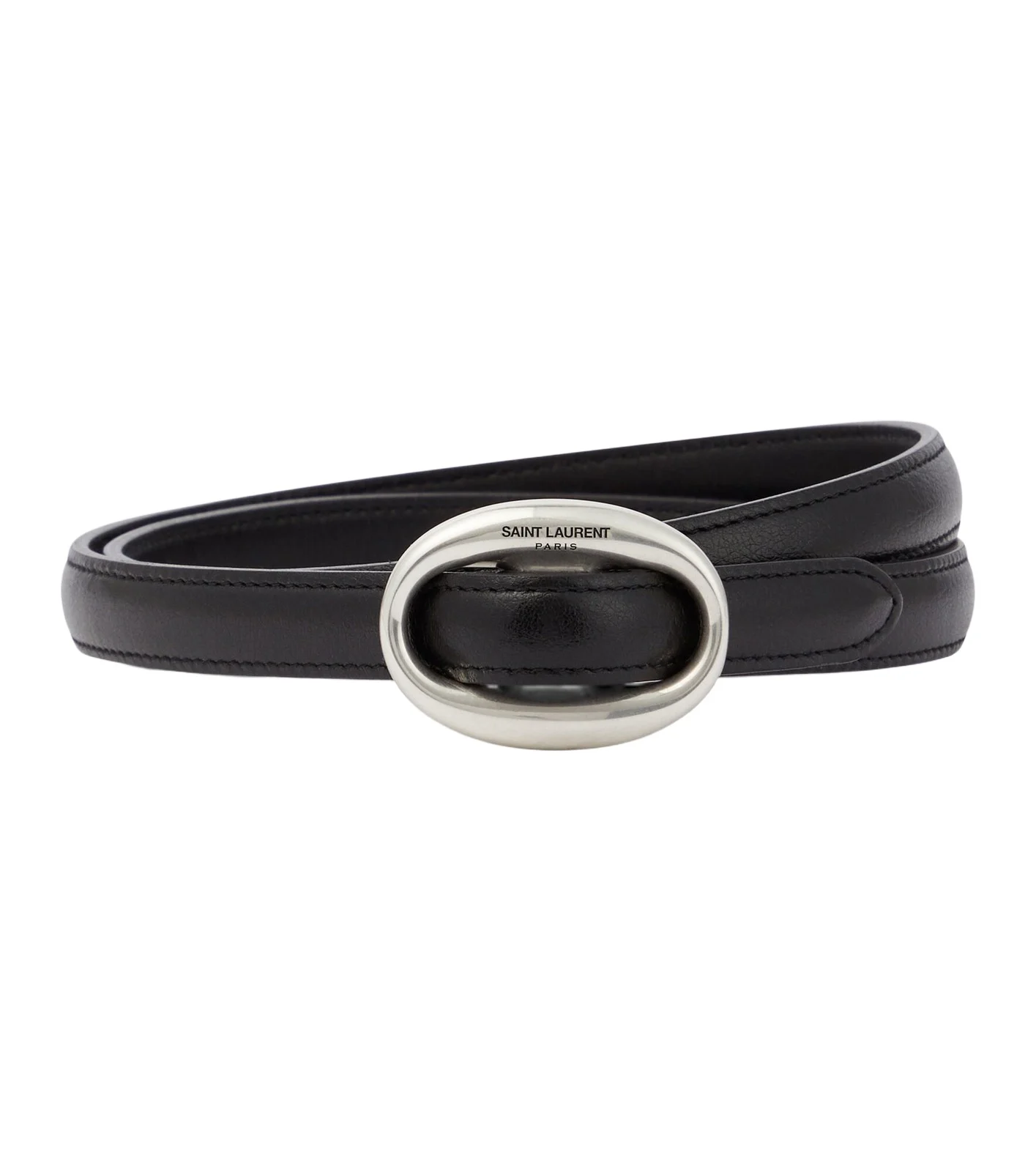 Slim leather belt