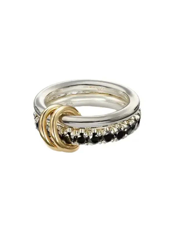 Enzo sterling silver and 18kt gold ring with black diamonds Enzo sterling silver and 18kt gold ring with black diamonds