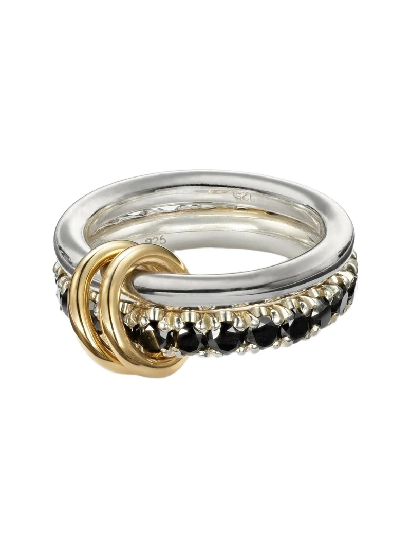Enzo sterling silver and 18kt gold ring with black diamonds Enzo sterling silver and 18kt gold ring with black diamonds