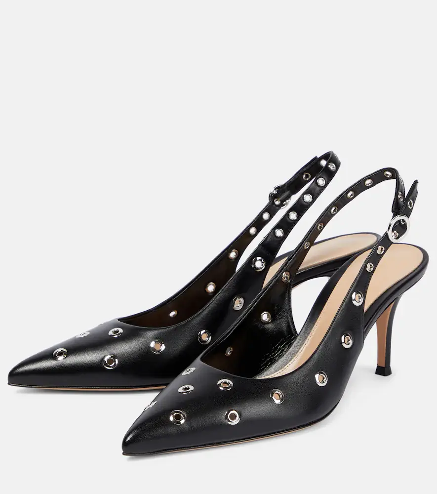 Gianvito Rossi Lydia studded leather slingback pumps | Thumbnail 4