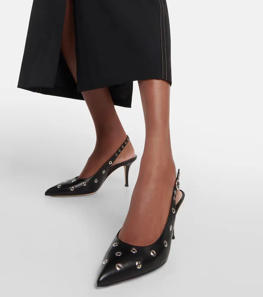 Gianvito Rossi Lydia studded leather slingback pumps | Thumbnail 6