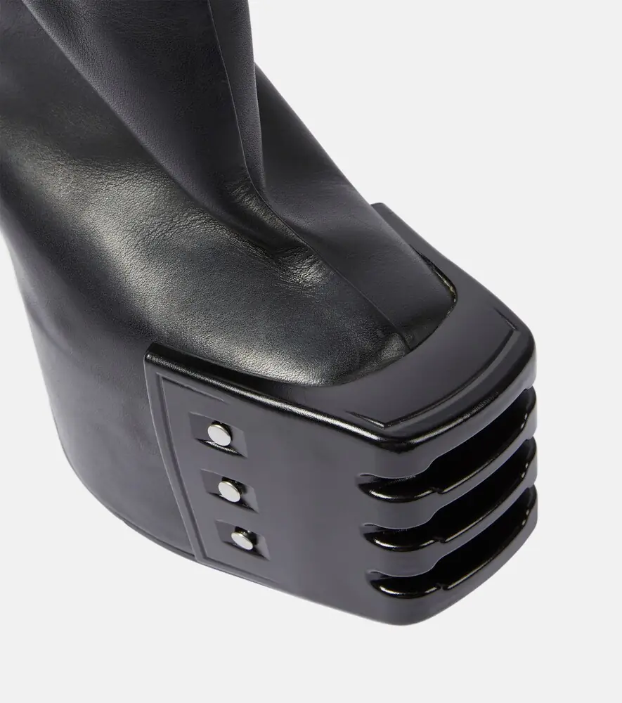 Rick Owens Platform leather over-the-knee boots | Thumbnail 4