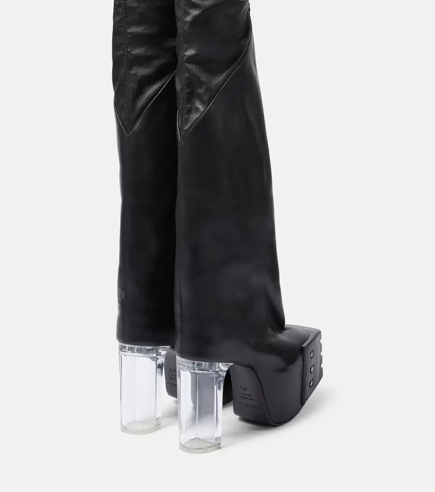 Rick Owens Platform leather over-the-knee boots | Thumbnail 5