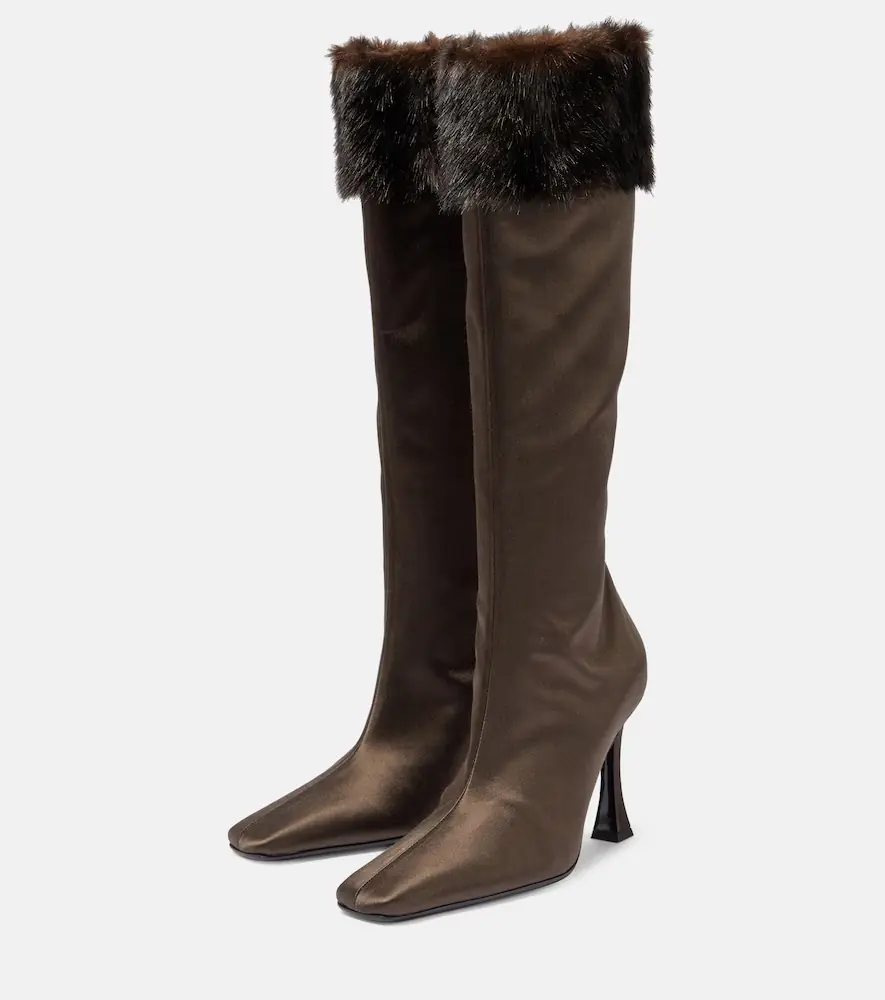 Magda Butrym Faux satin knee-high boots | Thumbnail 3 Magda Butrym Faux satin knee-high boots | Thumbnail 3