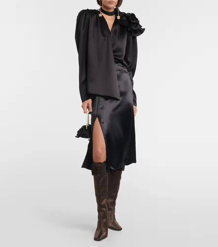 Magda Butrym Faux satin knee-high boots | Thumbnail 6 Magda Butrym Faux satin knee-high boots | Thumbnail 6