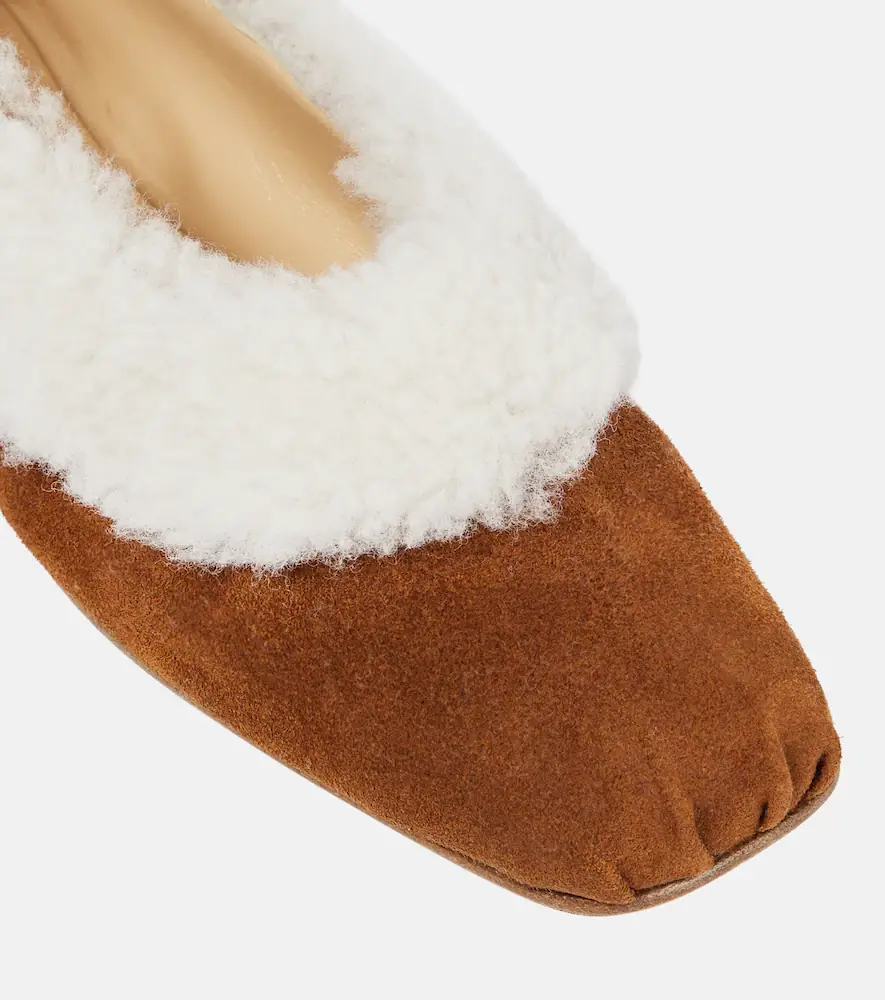 Magda Butrym Embroidered shearling ballet flats | Thumbnail 2