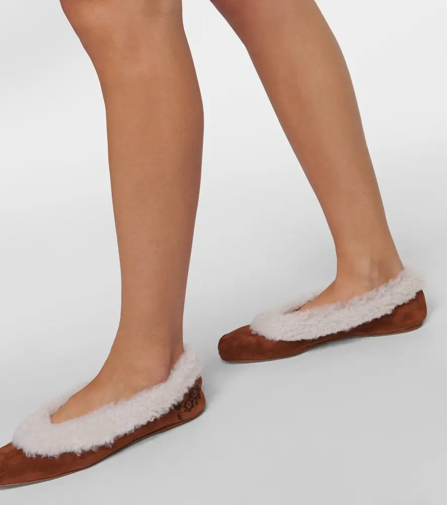Magda Butrym Embroidered shearling ballet flats | Thumbnail 7