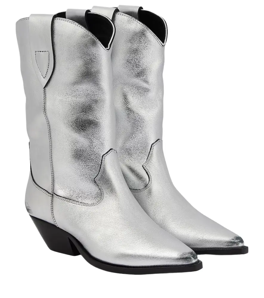 Isabel Marant Duerto metallic leather cowboy boots