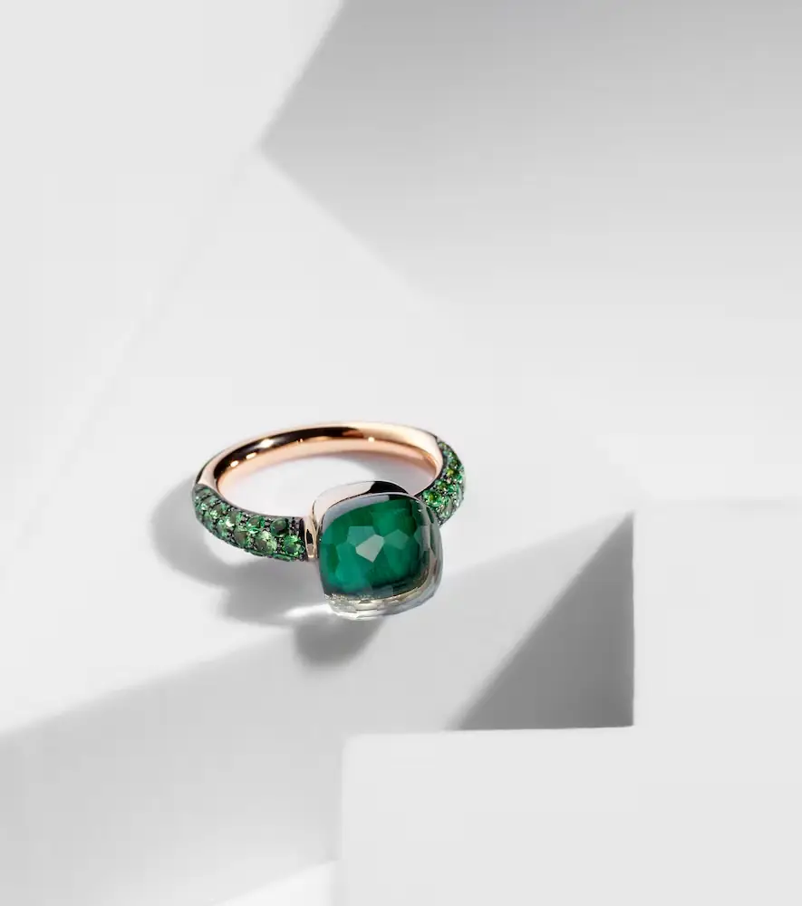 Pomellato Nudo 18kt rose and white gold ring with malachite, prasiolite, and tsavorite | Thumbnail 5 Pomellato Nudo 18kt rose and white gold ring with malachite, prasiolite, and tsavorite | Thumbnail 5