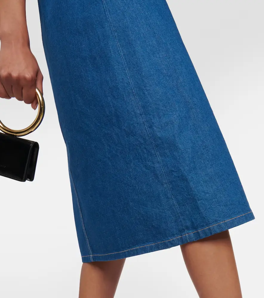 Ferragamo Strapless denim midi dress | Thumbnail 5 Ferragamo Strapless denim midi dress | Thumbnail 5