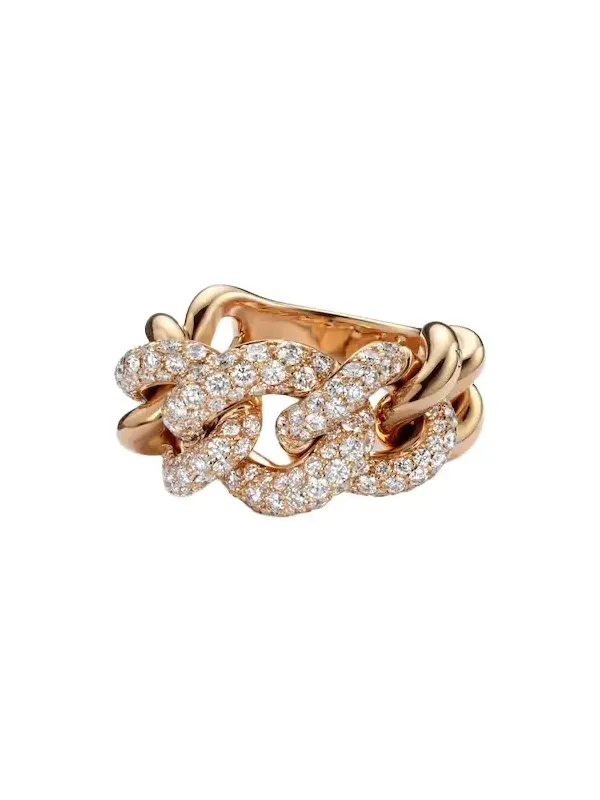 Catene 18kt rose gold ring with diamonds Catene 18kt rose gold ring with diamonds