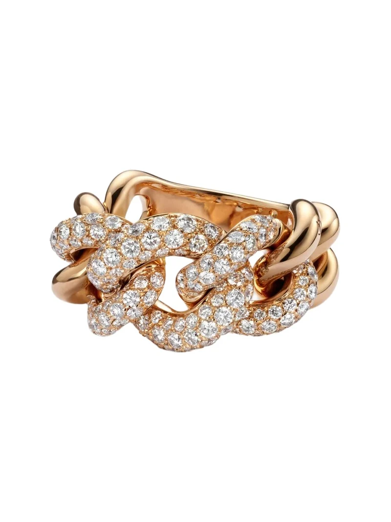 Catene 18kt rose gold ring with diamonds