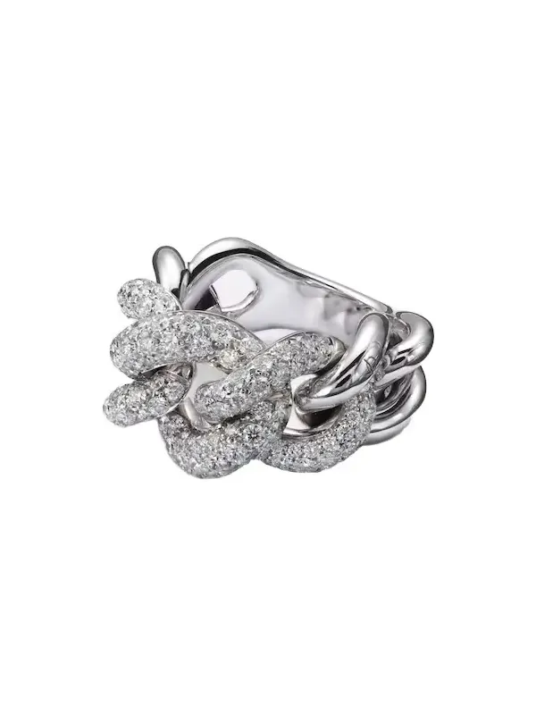 Catene 18kt white gold ring with diamonds Catene 18kt white gold ring with diamonds