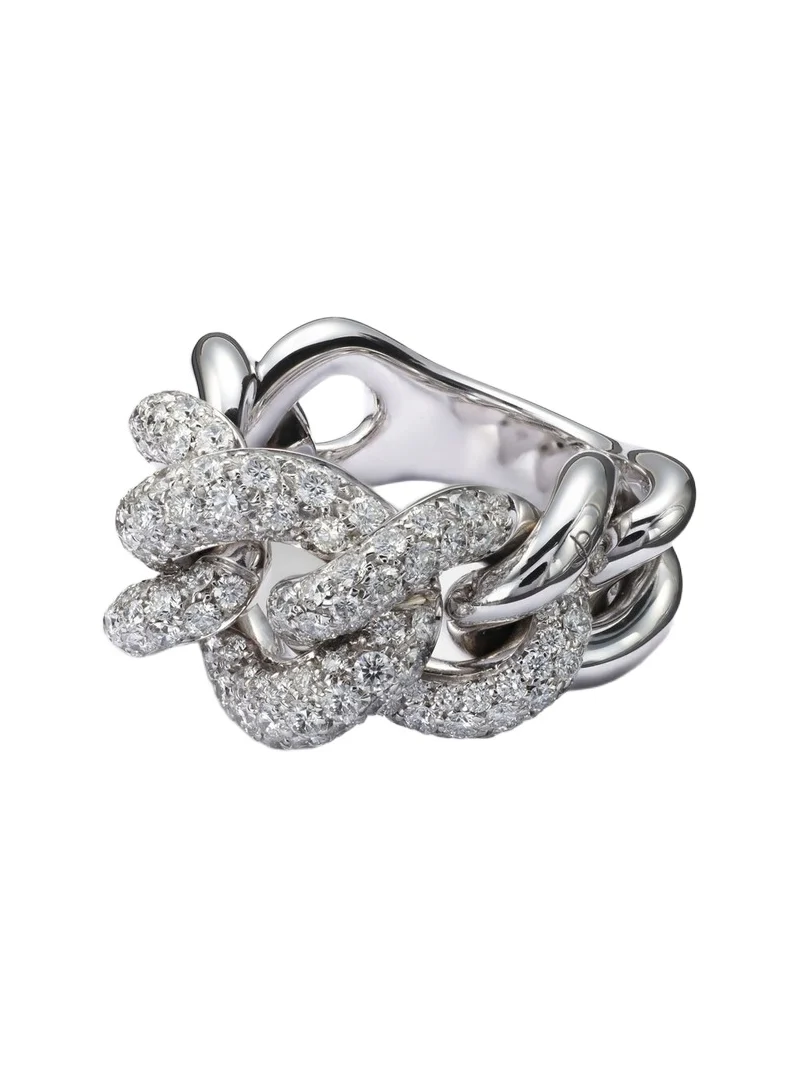 Catene 18kt white gold ring with diamonds Catene 18kt white gold ring with diamonds