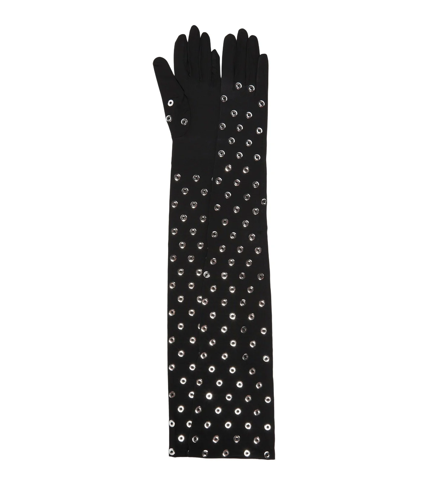 Eyelet embellished jersey gloves Eyelet embellished jersey gloves