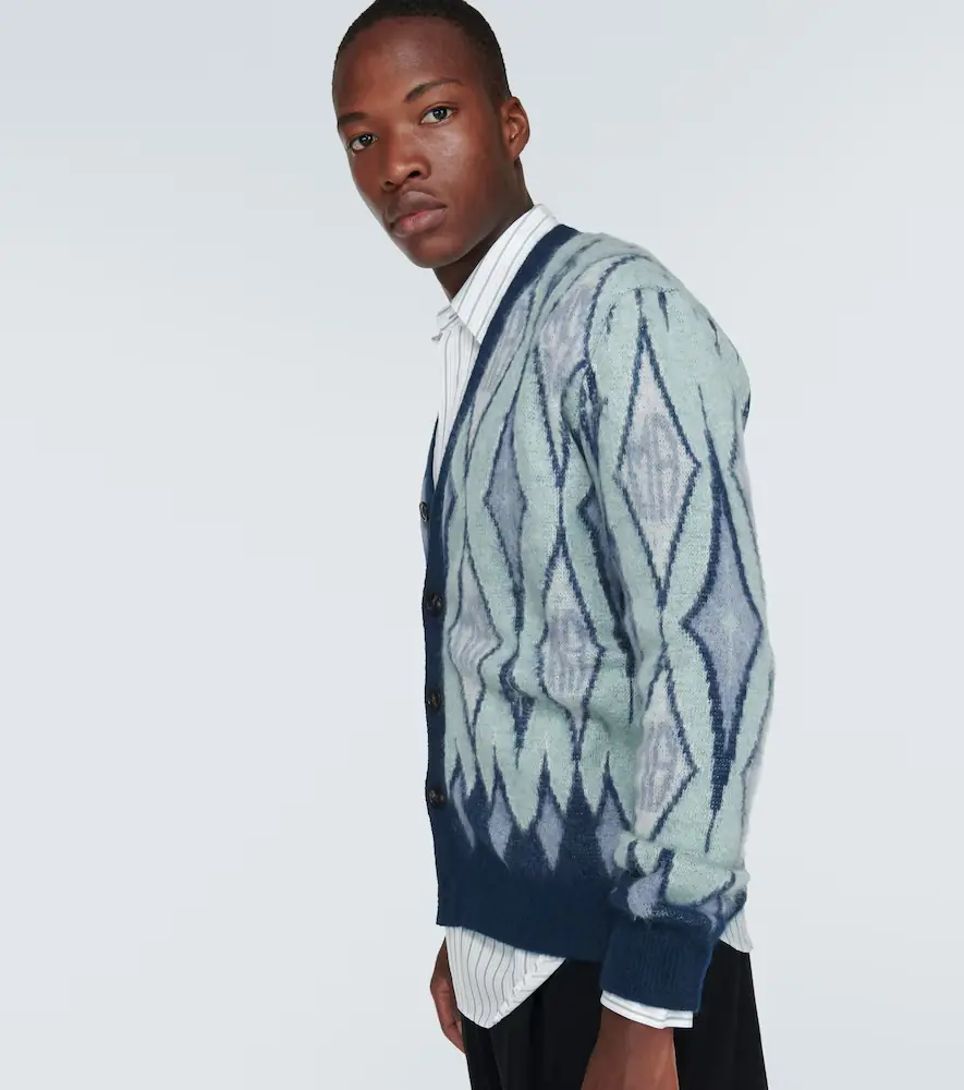 AMIRI Argyle mohair-blend cardigan | Thumbnail 4