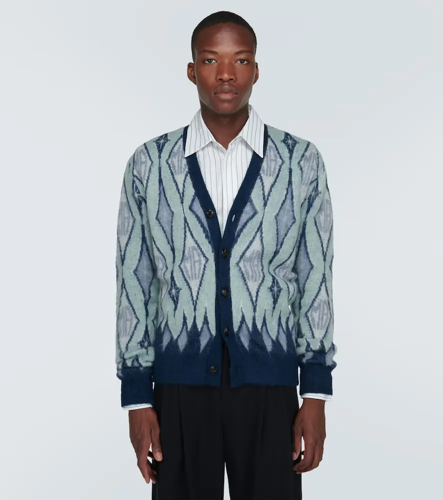 AMIRI Argyle mohair-blend cardigan | Thumbnail 5