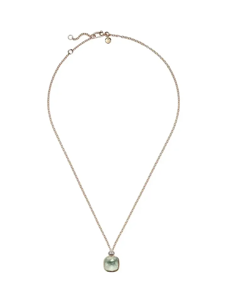 Nudo 18kt rose and white gold necklace with prasiolite and diamonds