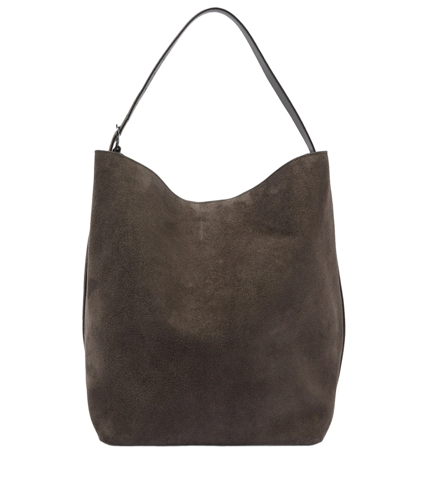 Belted suede tote bag