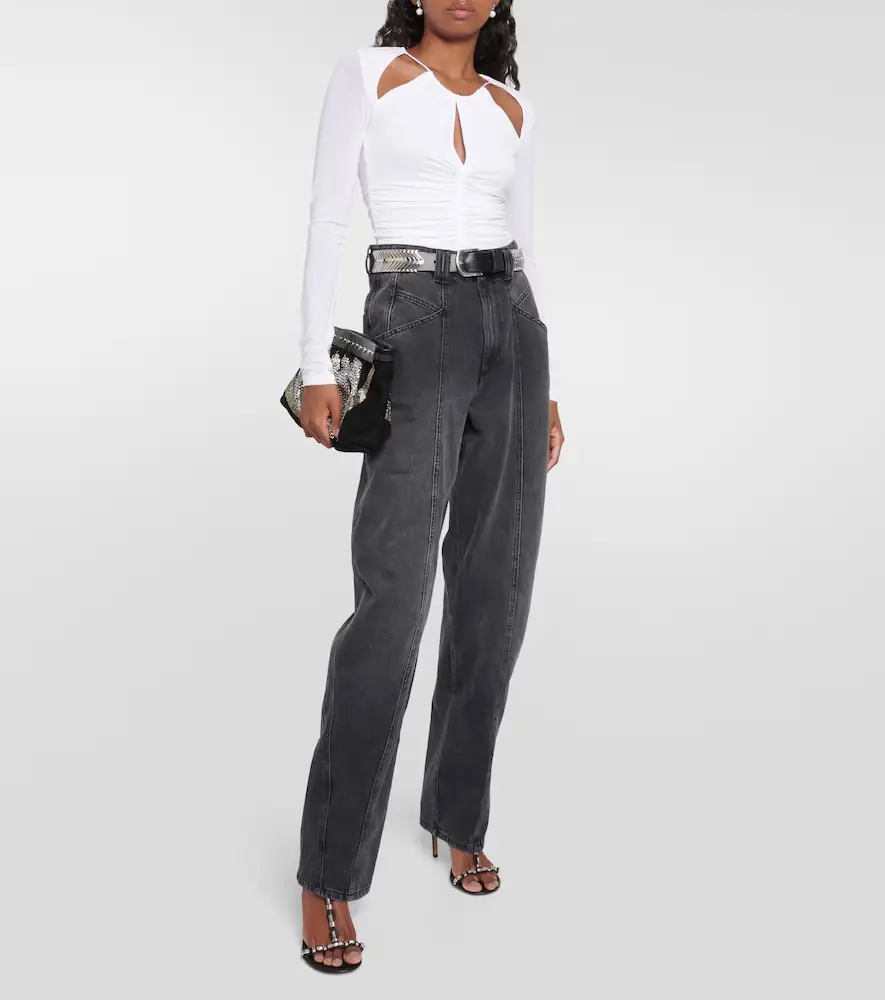 Isabel Marant Levona cutout ruched jersey top | Thumbnail 4 Isabel Marant Levona cutout ruched jersey top | Thumbnail 4