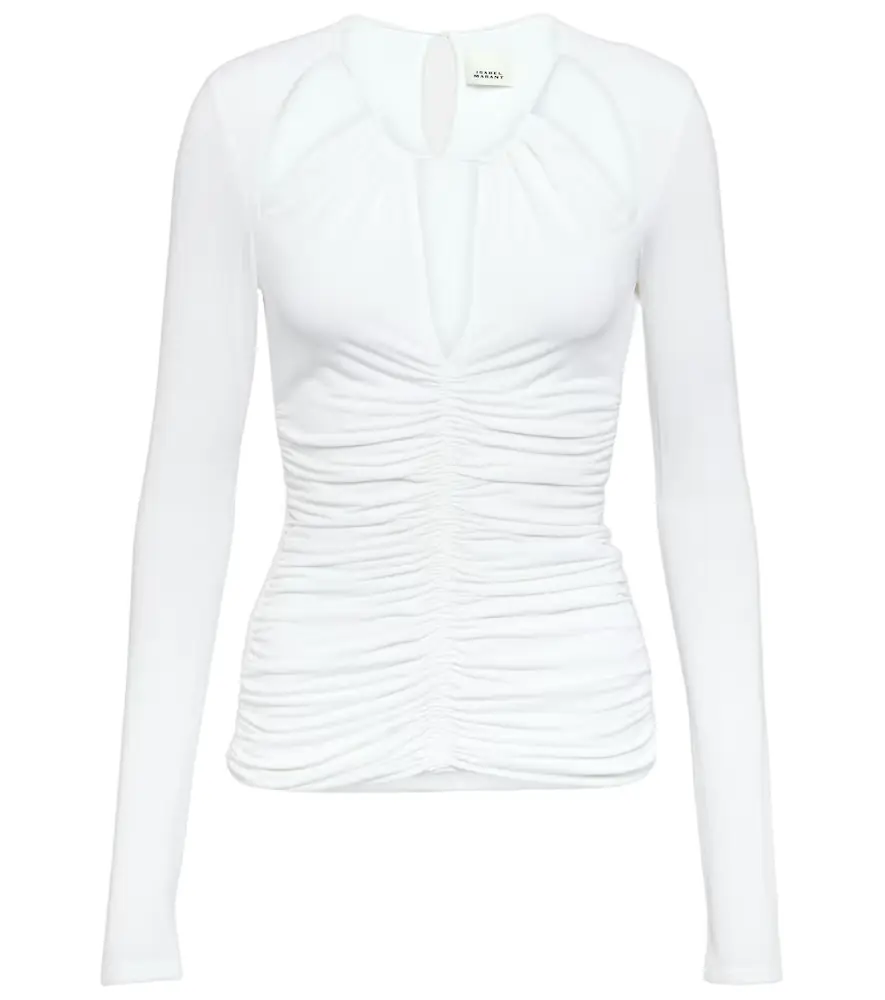 Isabel Marant Levona cutout ruched jersey top