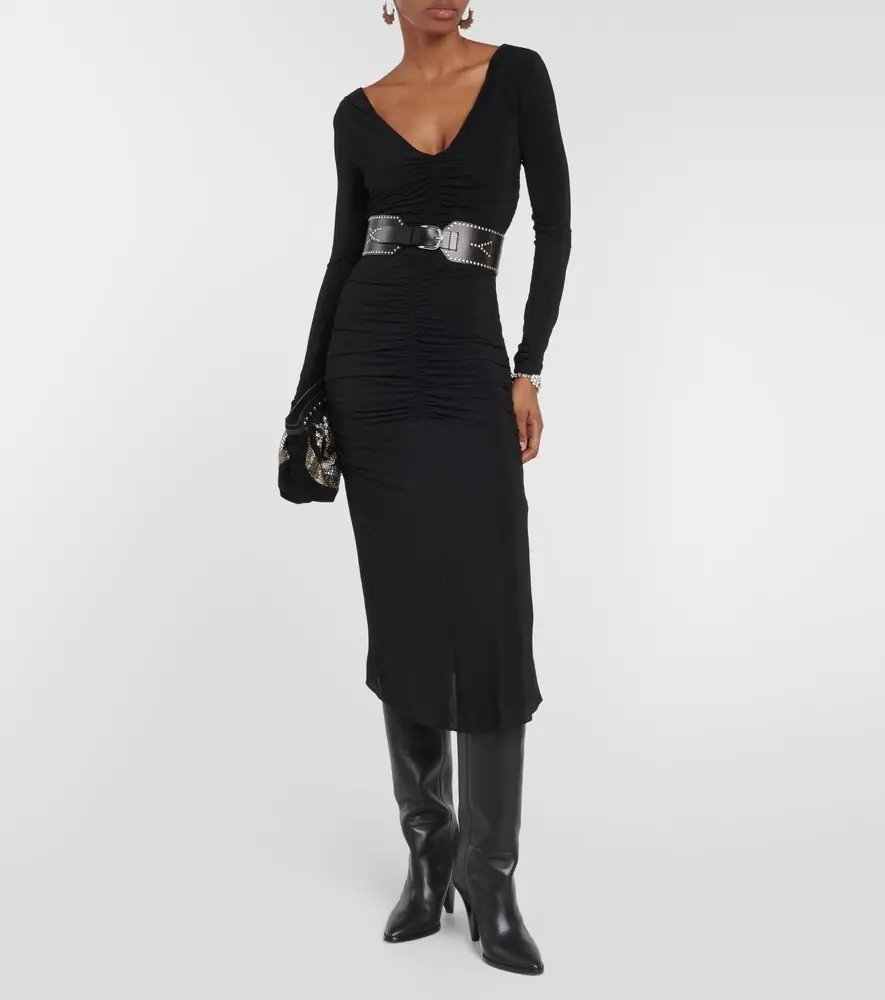 Isabel Marant Laly ruched jersey midi dress | Thumbnail 4