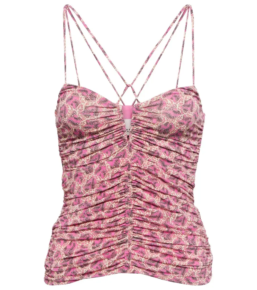 Isabel Marant Leila printed ruched jersey top